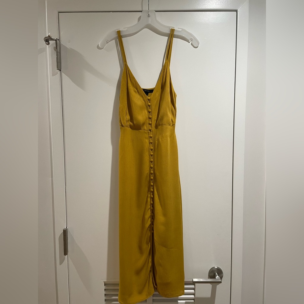 Spaghetti Strapped Mustard Colored Dress